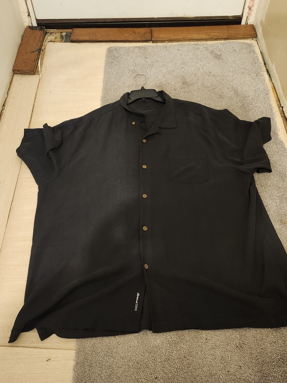 Men's Short-Sleeve Button-Up Shirt - Black